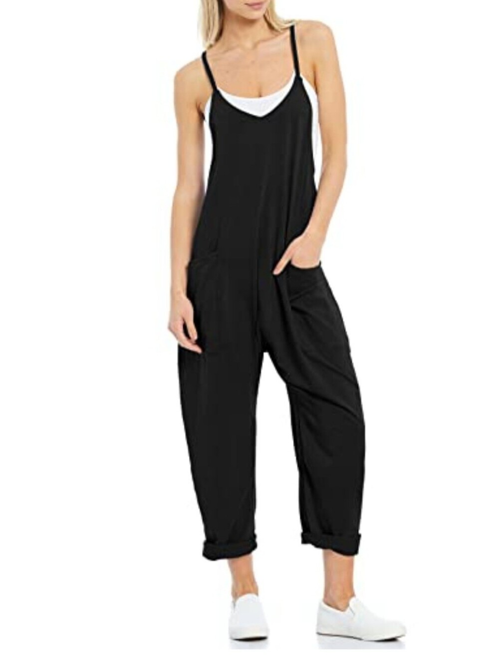 Relaxed Fit Jumpsuit with Front and Zipper Pockets "Free People Inspired"